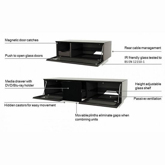 Castle Lcd Tv Stand Small In Grey With Glass Door Furniture In