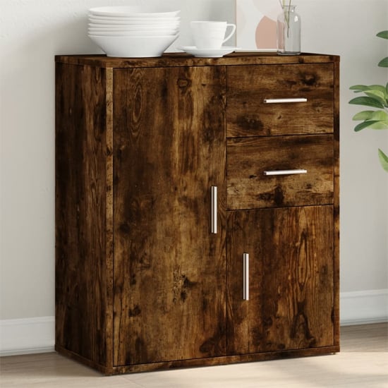 Product photograph of Exeter Wooden Sideboard With 2 Doors 2 Drawers In Smoked Oak from Furniture in Fashion