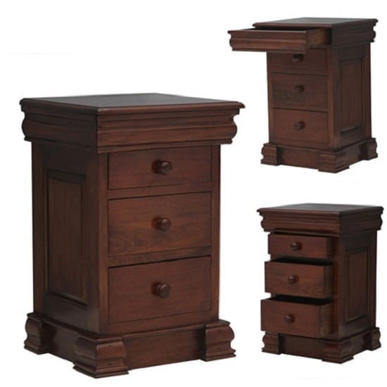 Read more about Belarus bedside cabinet in mahogany with 4 drawers