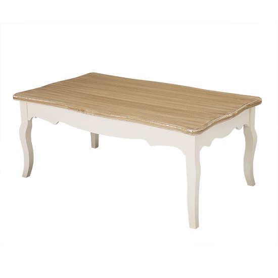Product photograph of Juliet Wooden Coffee Table In White And Cream from Furniture in Fashion