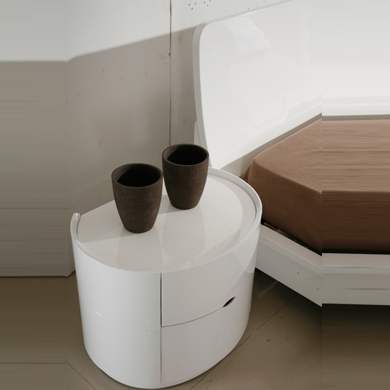 Read more about Laura bedside cabinet in white high gloss with 2 drawers