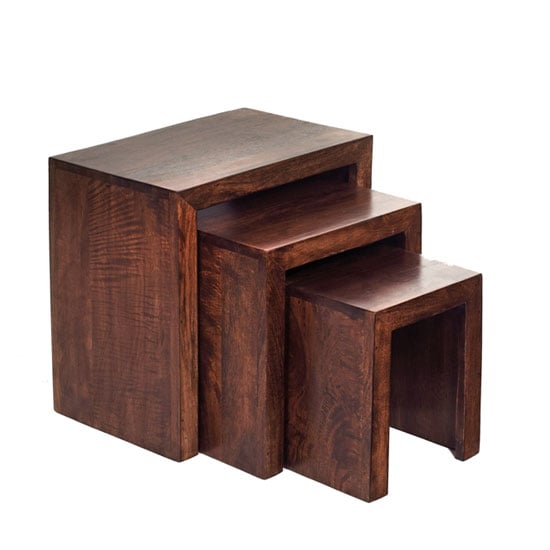 View Mango wood nest of 3 tables