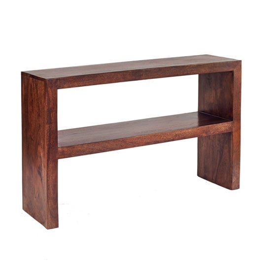 Product photograph of Mango Wood Console Table With Shelf from Furniture in Fashion