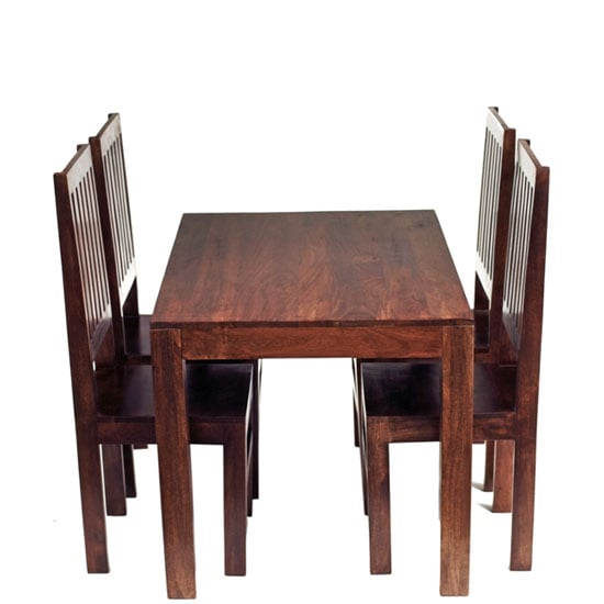 Product photograph of Mango Dining Set With 4 High Back Chairs from Furniture in Fashion