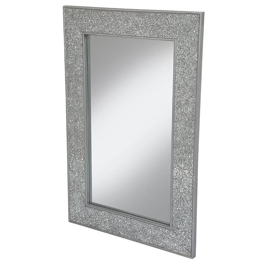 Read more about Clara wall mirror large rectangular in silver mosaic frame