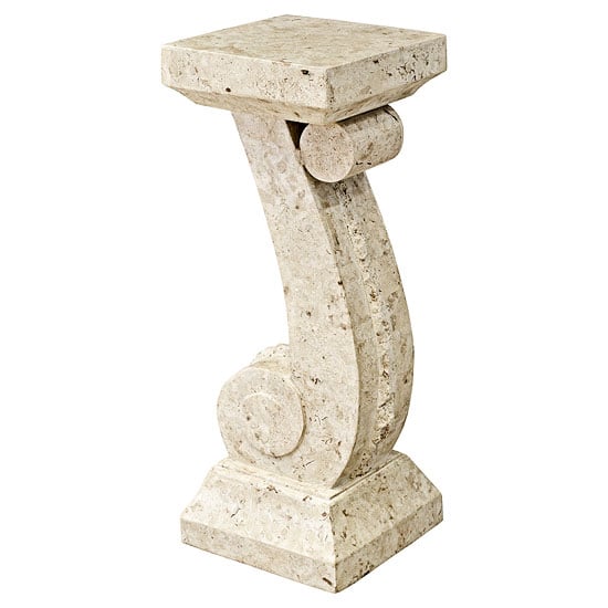 Product photograph of Johanna Small Pedestal In Mactan Stone from Furniture in Fashion