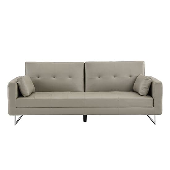 Photo of Paris faux leather 3 seater sofa bed in grey