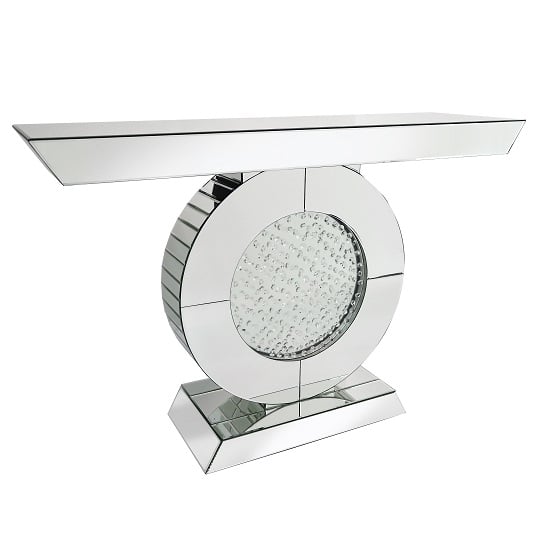 Read more about Rosalie console table rectangular in mirror silver with crystals