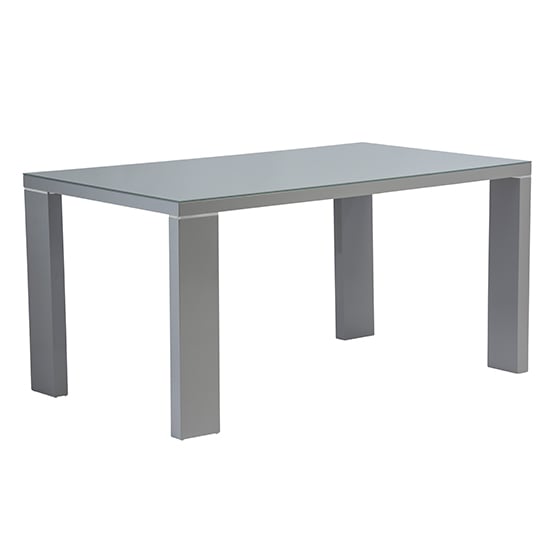 Read more about Sako glass top large dining table in grey high gloss