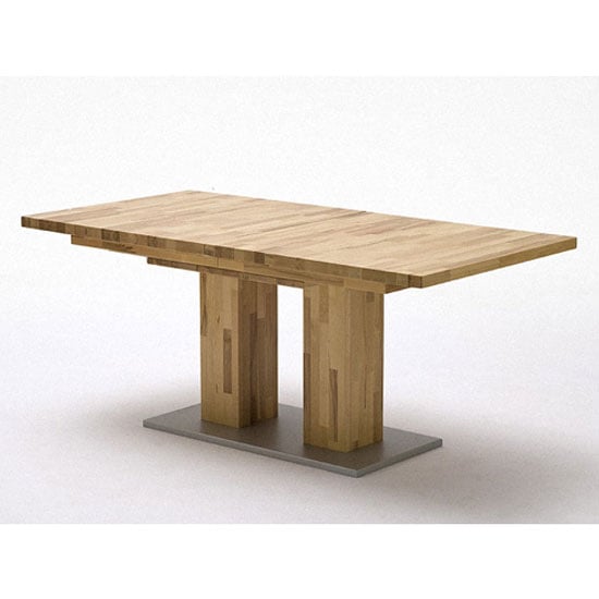 Read more about Turin extendable dining table in core beech with chrome base