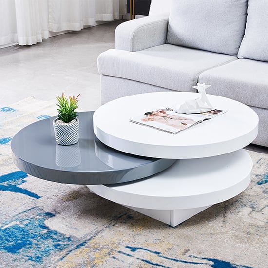 Potro rotating wooden storage coffee table in matt | Browse over 500 ...