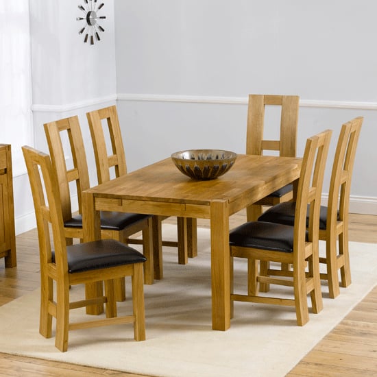 Milan Oak Dining Table And 6 Louis Dining Chairs | Furniture in Fashion