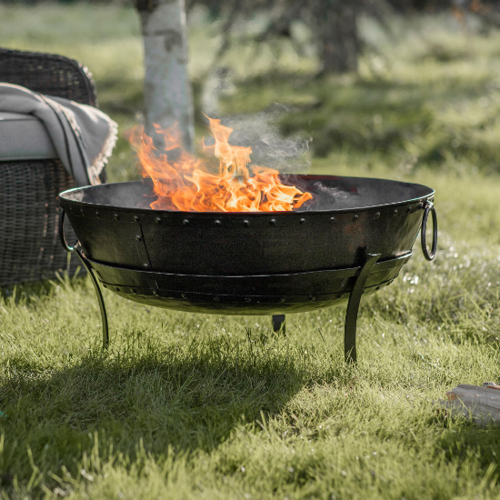 Read more about Abbots round traditional style metal fire pit in black