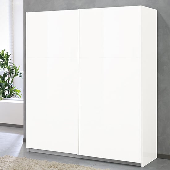 Read more about Abby large wooden sliding door wardrobe in white