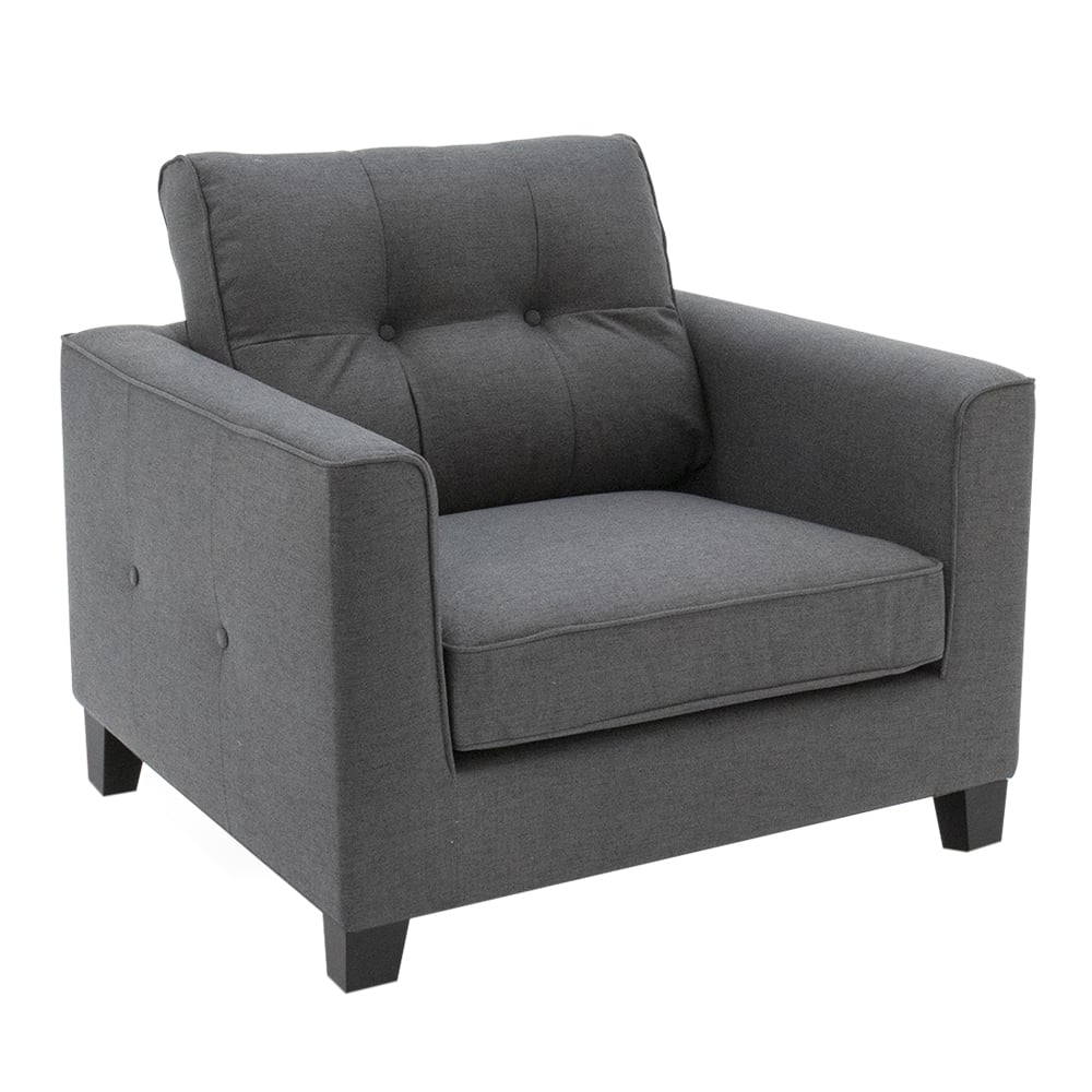 aberdeen fabric 1 seater sofa in charcoal