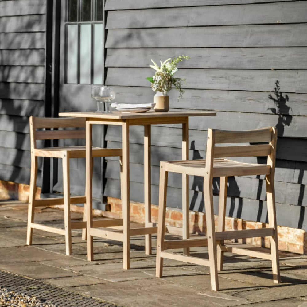 Product photograph of Abingdon Wooden 3 Piece Garden Bar Set In Natural from Furniture in Fashion