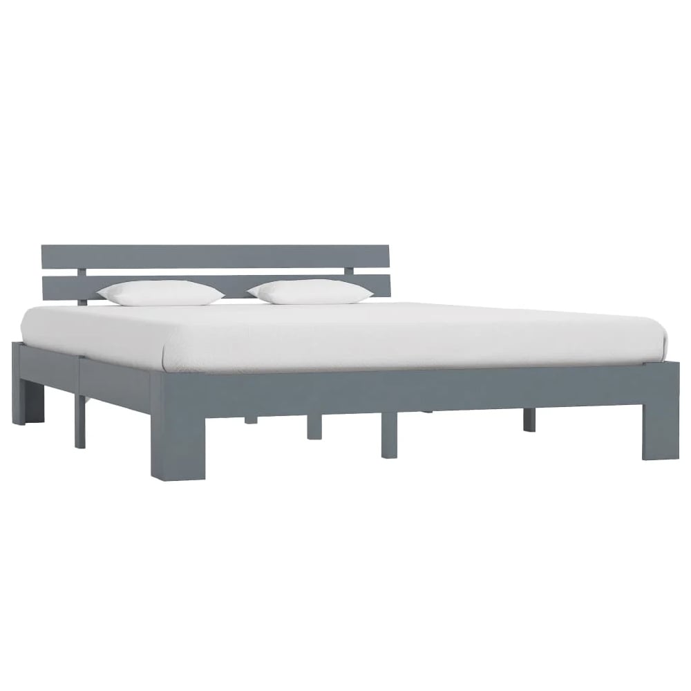 absecon wooden king size bed in grey