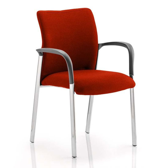 Photo of Academy fabric back visitor chair in tabasco red with arms