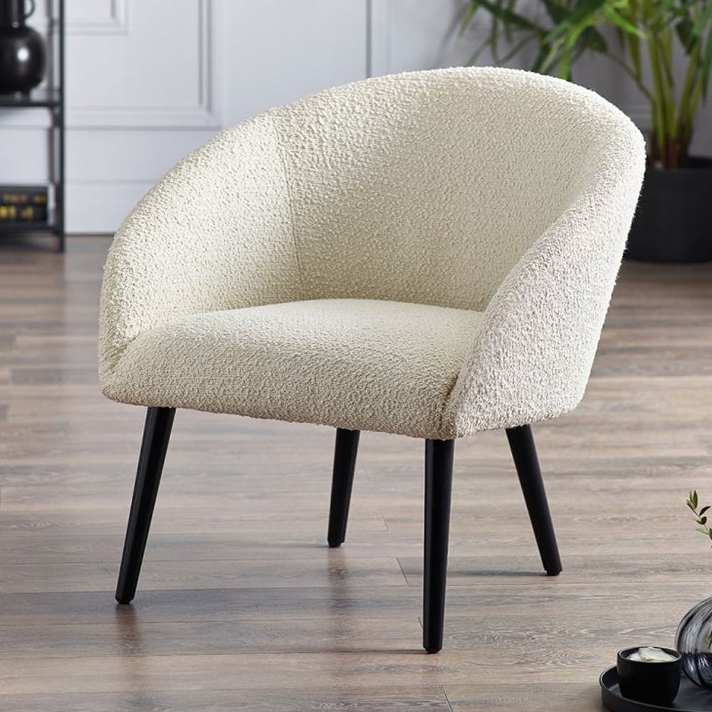 Acelynn Fabric Accent Chair In Ivory