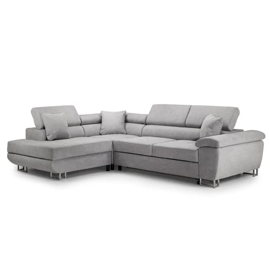 Photo of Acker fabric left hand corner sofa bed in grey