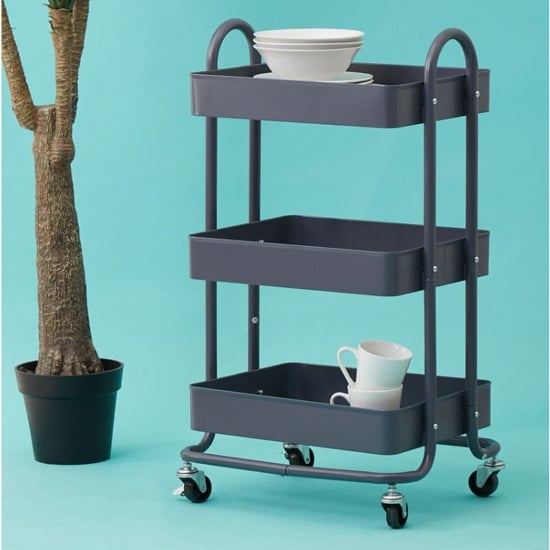 Read more about Acre metal 3 shelves serving trolley in grey