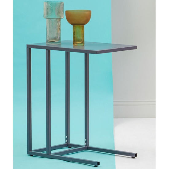 Read more about Acre c shaped metal side table in grey
