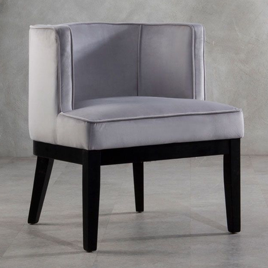 Read more about Adalinise rounded velvet bedroom chair in light grey