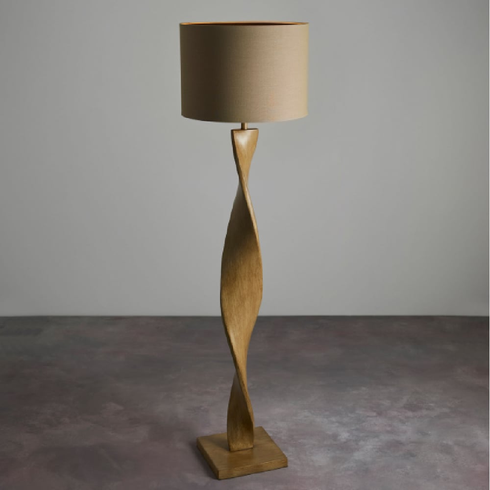 Product photograph of Adelaide Fabric Floor Lamp Table In Natural And Oak from Furniture in Fashion