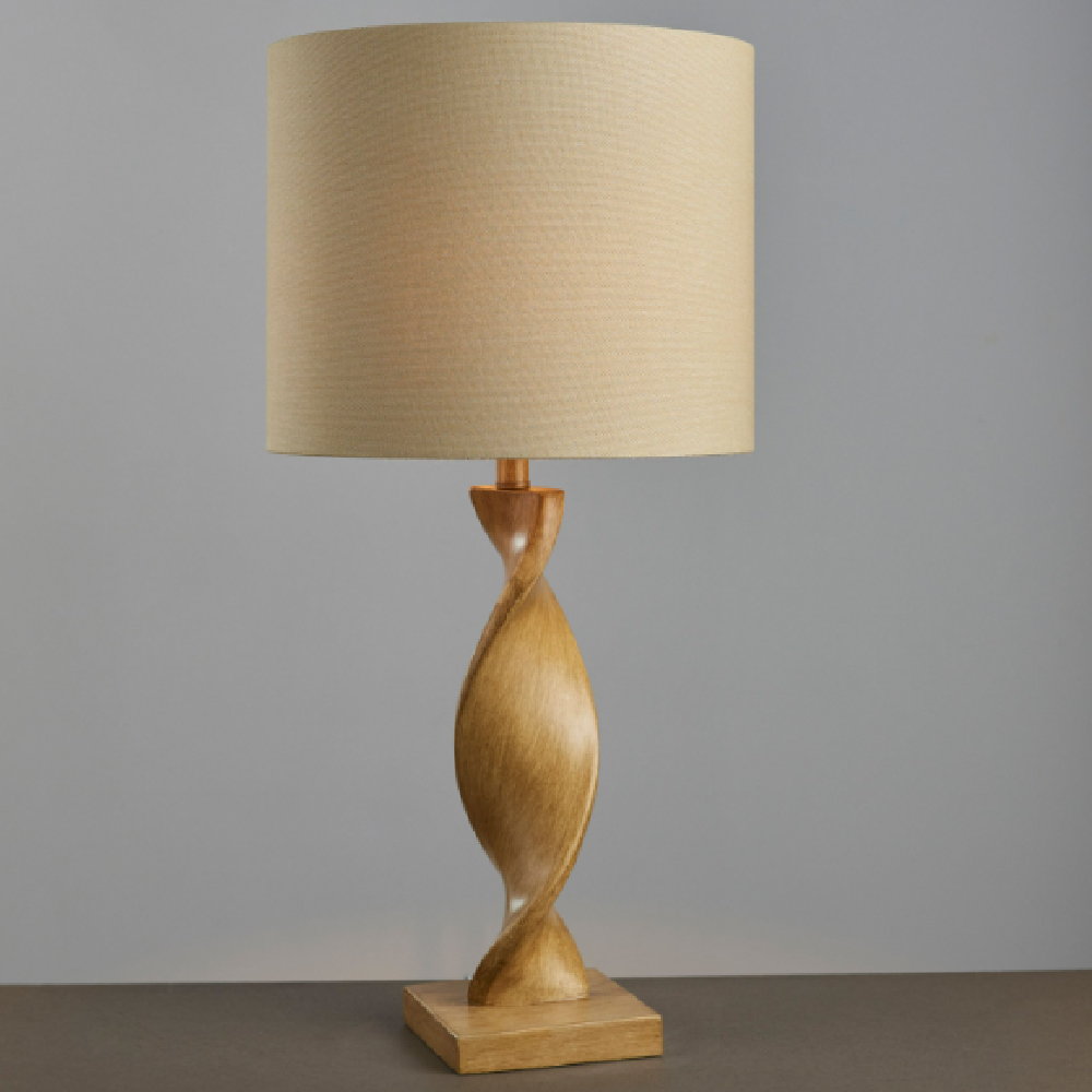 Read more about Adelaide fabric lamp table in natural and oak