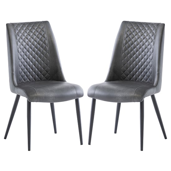 Photo of Adora grey faux leather dining chairs in pair