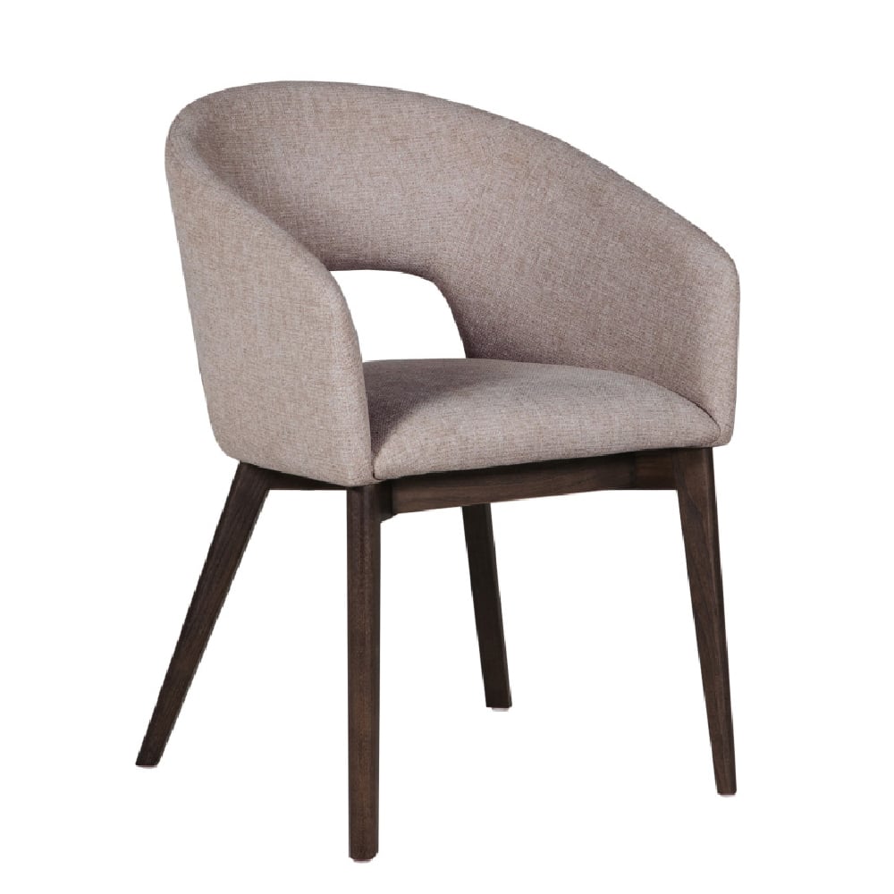 Product photograph of Adria Fabric Dining Chair With Oak Legs In Latte from Furniture in Fashion