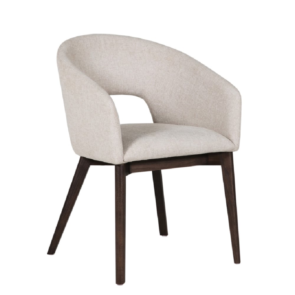 adria fabric dining chair with oak legs in natural