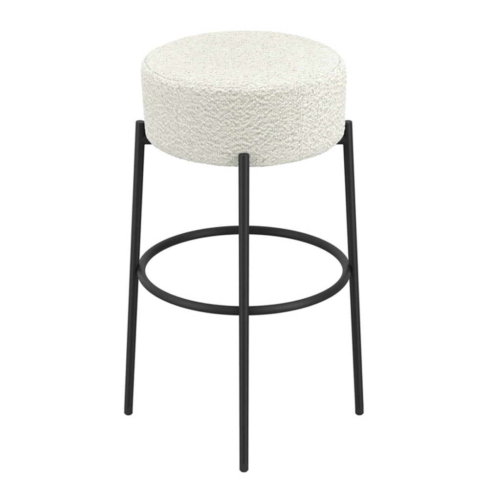 Read more about Adrian boucle fabric counter seating stool in ivory