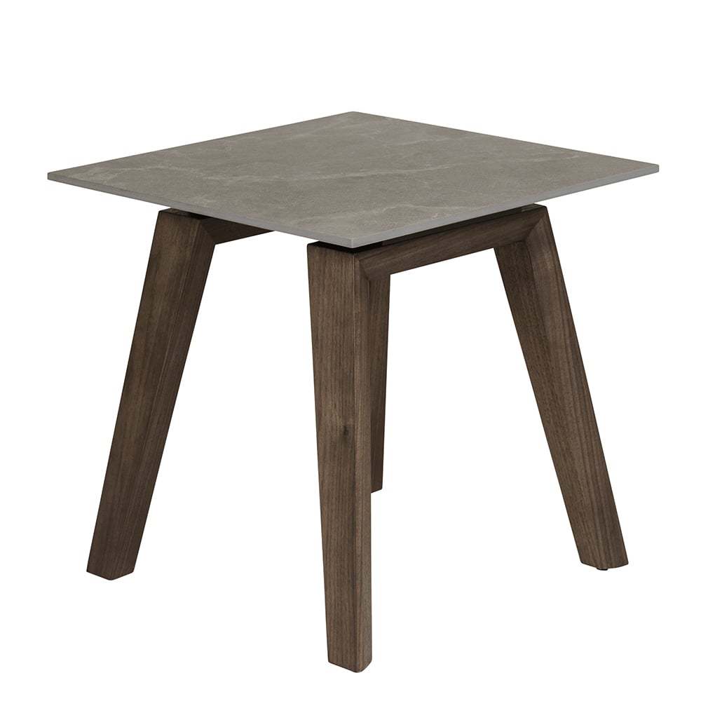 Product photograph of Adrian Ceramic Square Lamp Table In Brown from Furniture in Fashion