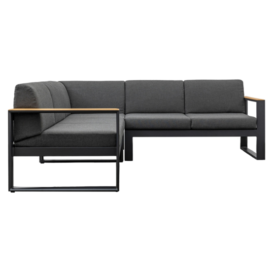 Read more about Adrien fabric corner sofa with aluminium frame in charcoal