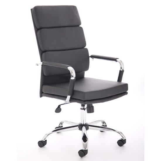 Read more about Advocate leather executive office chair in black with arms