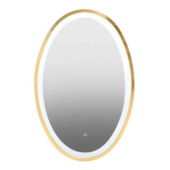 Photo of Agadir oval illuminated bathroom mirror in gold frame