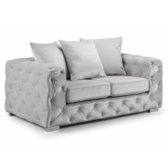 Photo of Ahern plush velvet 2 seater sofa in silver