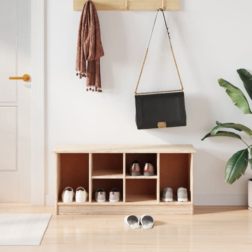 Product photograph of Akron Wooden Shoe Storage Bench With 6 Shelves In Natural from Furniture in Fashion