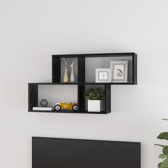 Read more about Akua high gloss wall cube shelf in black