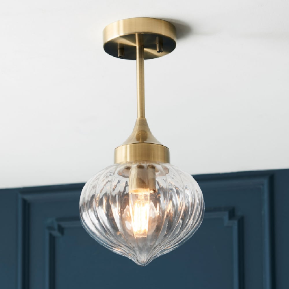 Product photograph of Alamosa Glass Ceiling Pendant Light In Brass from Furniture in Fashion