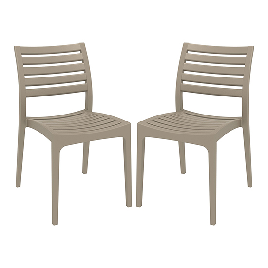 Product photograph of Albany Taupe Polypropylene Dining Chairs In Pair from Furniture in Fashion