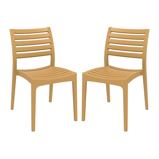 Read more about Albany teak polypropylene dining chairs in pair