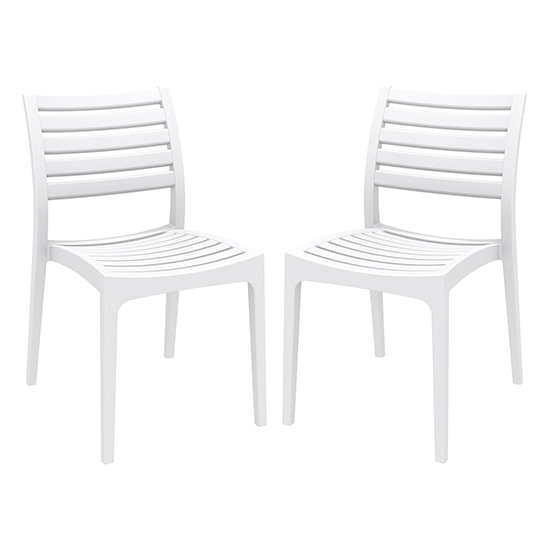 Product photograph of Albany White Polypropylene Dining Chairs In Pair from Furniture in Fashion