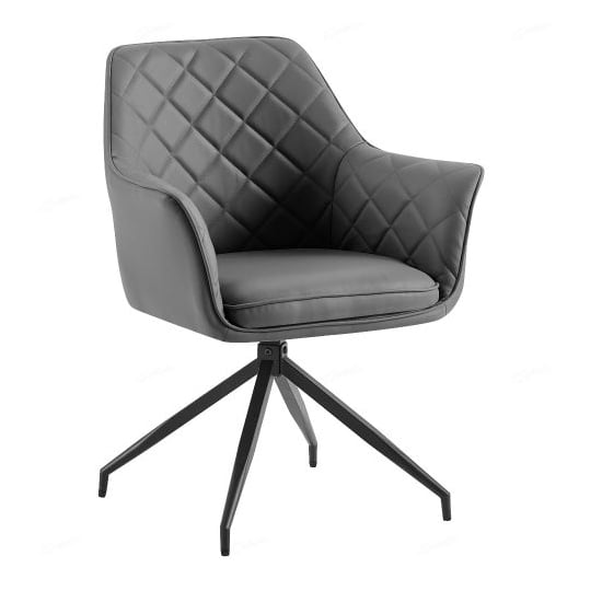 Read more about Alcoa faux leather dining chair in grey