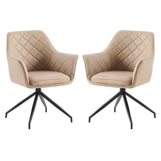 alcoa mink faux leather dining chairs in pair