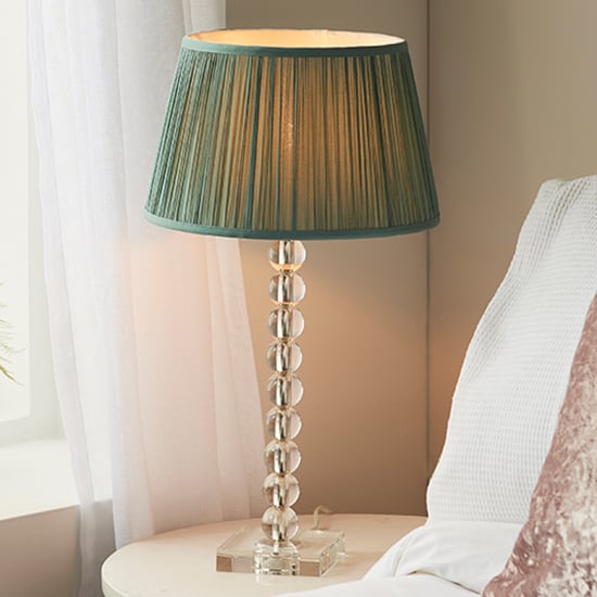 Read more about Alcoy fir shade table lamp with clear crystal glass base