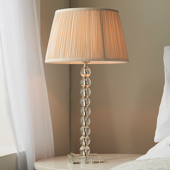 Read more about Alcoy oyster shade table lamp with clear crystal glass base