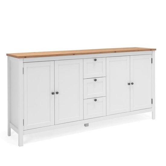 Read more about Alder wooden sideboard in artisan oak and white with 4 doors