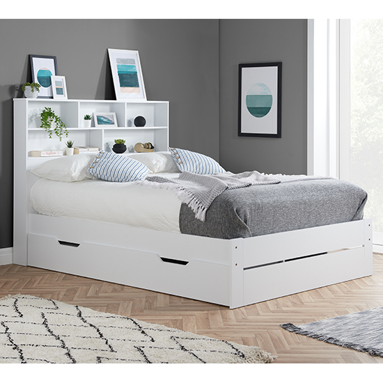 Product photograph of Alfie Wooden Storage Small Double Bed In White from Furniture in Fashion